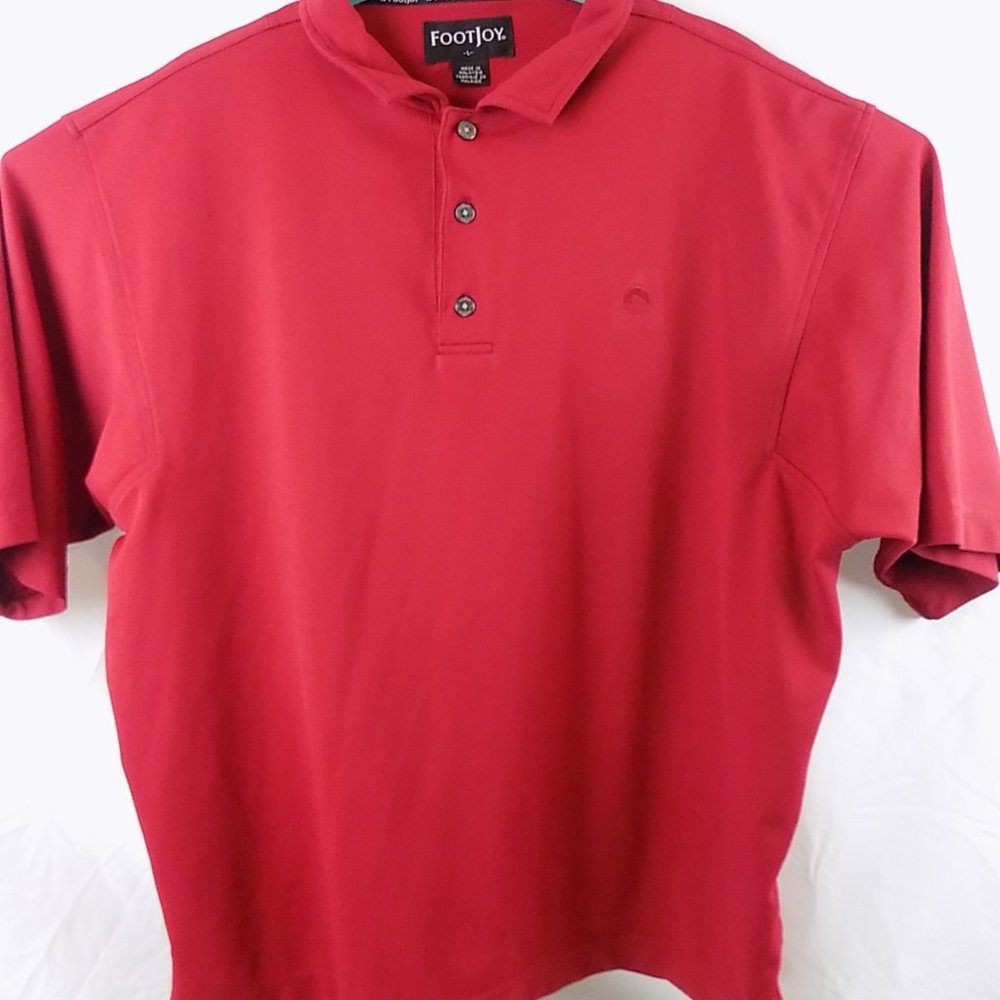 Foot Joy FJ Short Sleeve Shirt Red Large 100% Poly